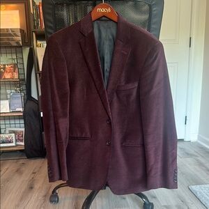 Macy's Red Sport Coat Velvet Blazer